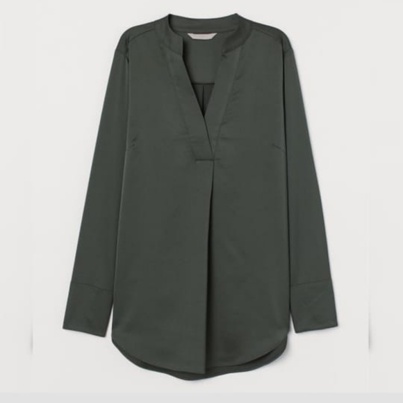 H&M Tops - H&M Satin Khaki Blouse